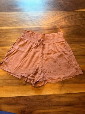 Abercrombie & Fitch Dusty Pink Smocked Waist High-Rise Shorts